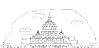 Libro para colorear Ciudad del Vaticano - Santa Sede del Papa