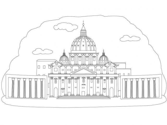 Vatican City coloring page - The Holy See of the Pope.