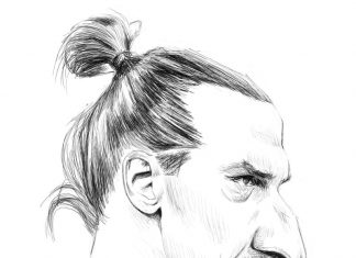 színezés Zlatan Ibrahimović focista karikatúra