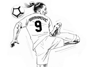 Coloring page Zlatan conquers with his heel