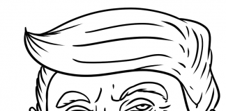 coloring page of American politician Donald Trumph