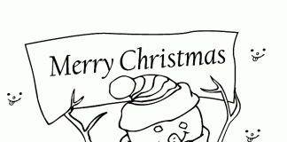 Nyomtatható hóember a Marry karácsonyi kártyával