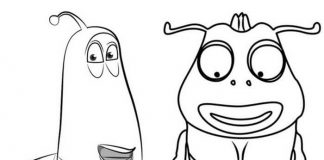 coloring page cartoon characters