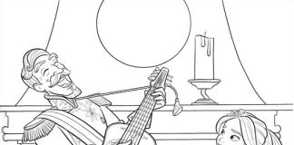coloring page heroes play guitar