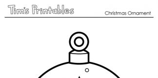 coloring page Christmas bauble with Christmas tree