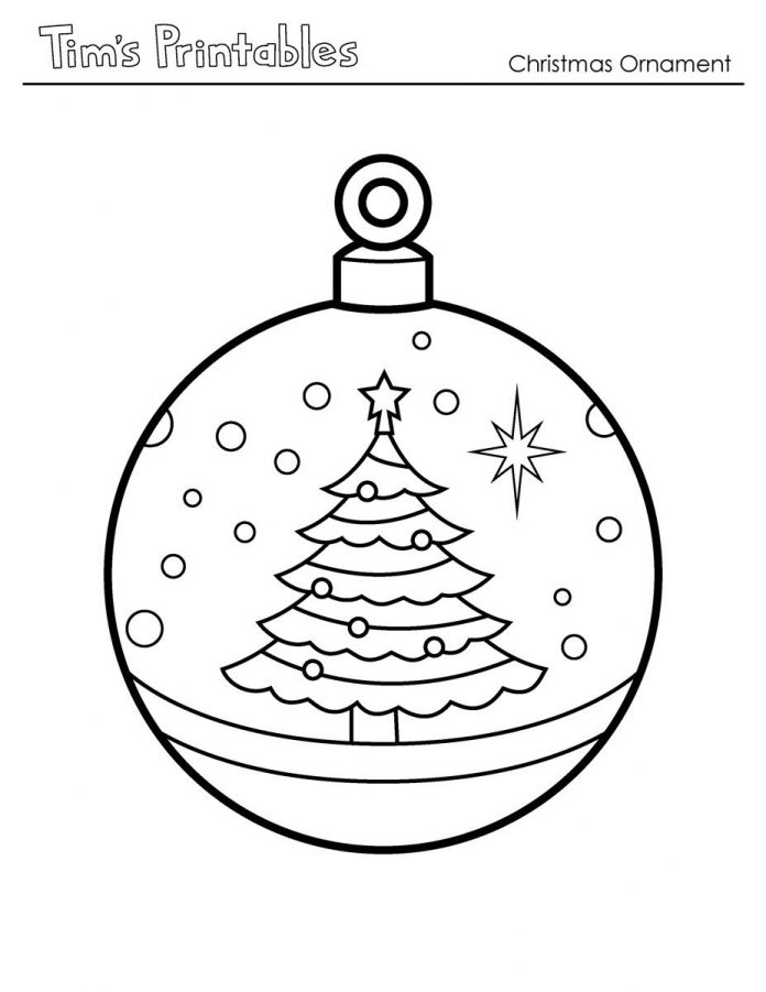 feuille à colorier boule d'arbre de Noël