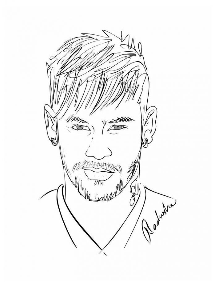 coloring page interesting hairstyle of a man