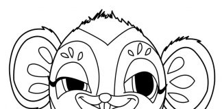 Pagina da colorare di un personaggio astuto del cartone animato Zoobles