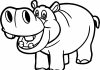 Hippopotamus simple coloring book for children