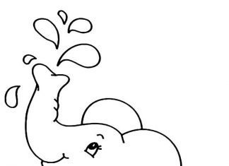Coloring book for 2 year old elephant with wodom