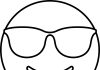 kolorowanka dla 2 latka uśmiechnięta buźka w okularach
