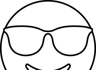 kolorowanka dla 2 latka uśmiechnięta buźka w okularach