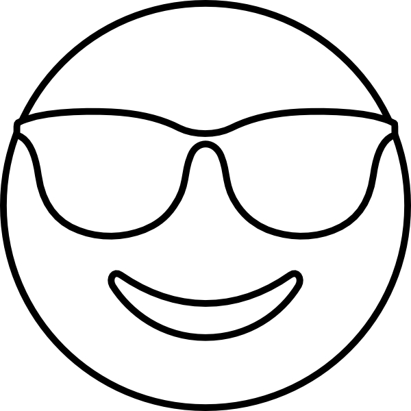Värityskirja 2-vuotiaalle hymyilevät kasvot silmälasien kanssa