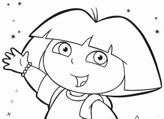 Coloring book for 2 year old happy Dora