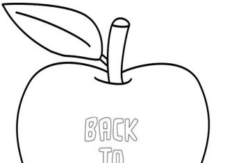 Coloring book for 3 year old apple back to school