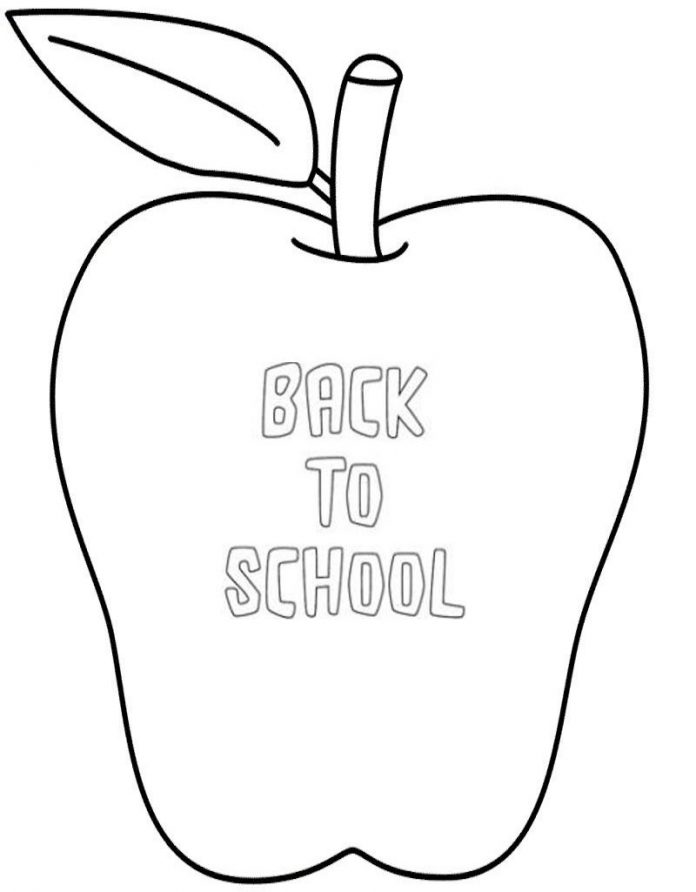 Malbuch für 3 Jahre alten Apfel zurück zur Schule