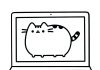 Libro da colorare per il gatto di 3 anni sul computer portatile