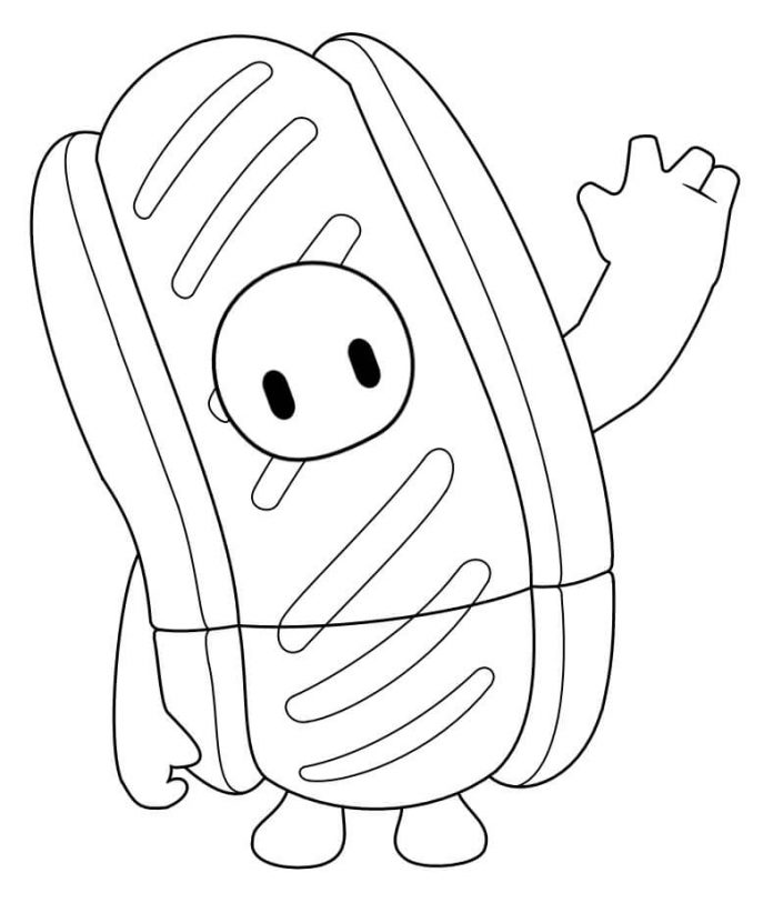 Värityskirja 3-vuotiaalle, joka heiluttaa hot dogia