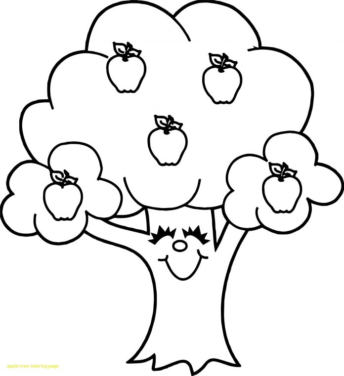 Kolorowanka drzewo z jabłkami