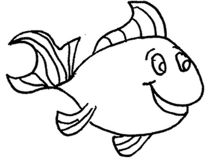 Coloring book for 3 year old happy fish