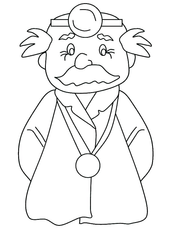 Doctor and stethoscope coloring book