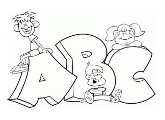 kolorowanka dla 4 latka dzieci koło literek ABC
