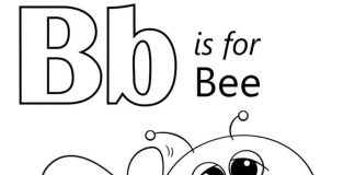Coloring book for 4 year old flying bee