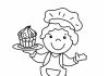 Coloring book for 4 year old baker with cupcakes