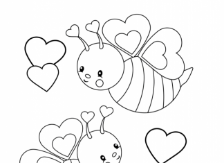kolorowanka dla 4 latka zakochane przczoły