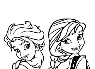 Anna and Elsa coloring book for 5 year olds