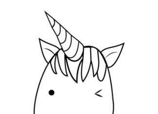 Coloring book for 5 year old unicorn winks at him