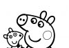 Pepa e la sua mascotte dei cartoni animati per bambini