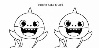 Coloring book for 7 year old four little sharks