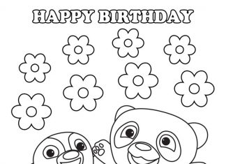 coloring page for 7 year old birthday card