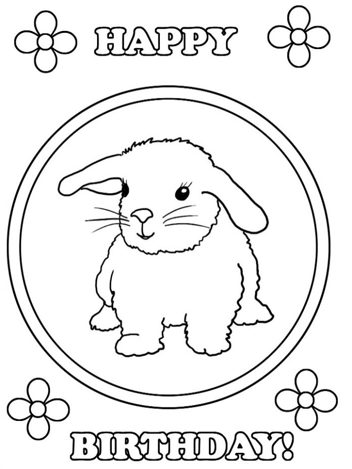 målarbok för 7-åringar födelsedagskort med hare