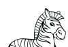 Um livro para colorir uma zebra listrada de 7 anos de idade