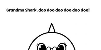 värityskirja 7-vuotiaalle hai, jolla on silmälasit