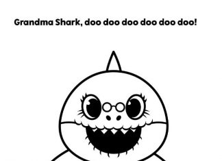 Coloring book for 7 year old shark with glasses