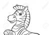 Farvelægningsbog glad zebra for børn