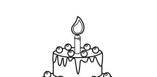 Coloring book for 7 year old birthday cake