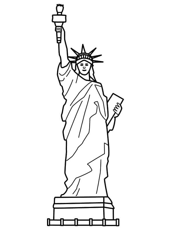 coloring page of the large Statue of Liberty