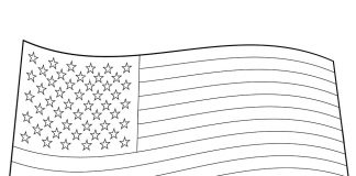 väritys suuri Amerikan lippu tulostettava