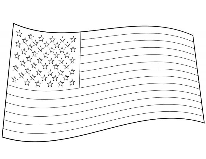 Färgläggning stor Amerika flagga att skriva ut
