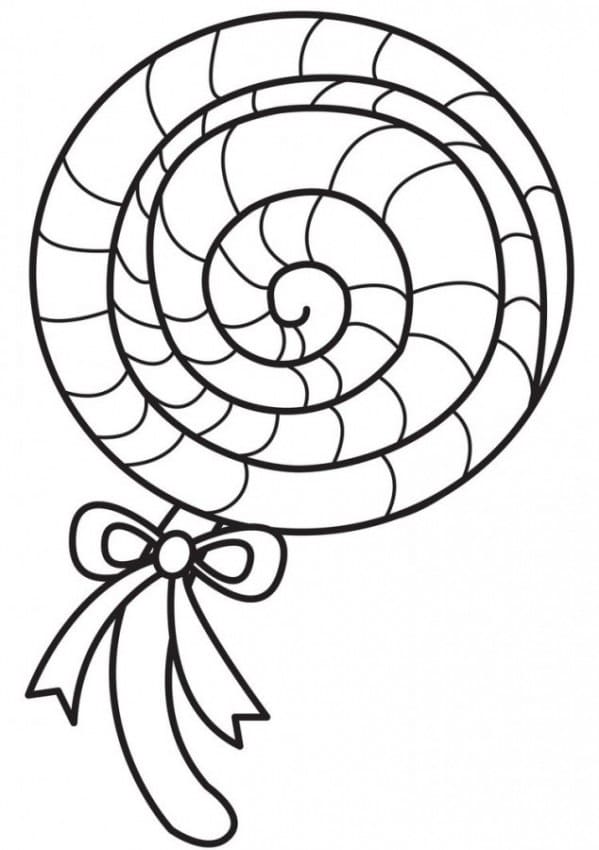 coloring page large lollipop for children