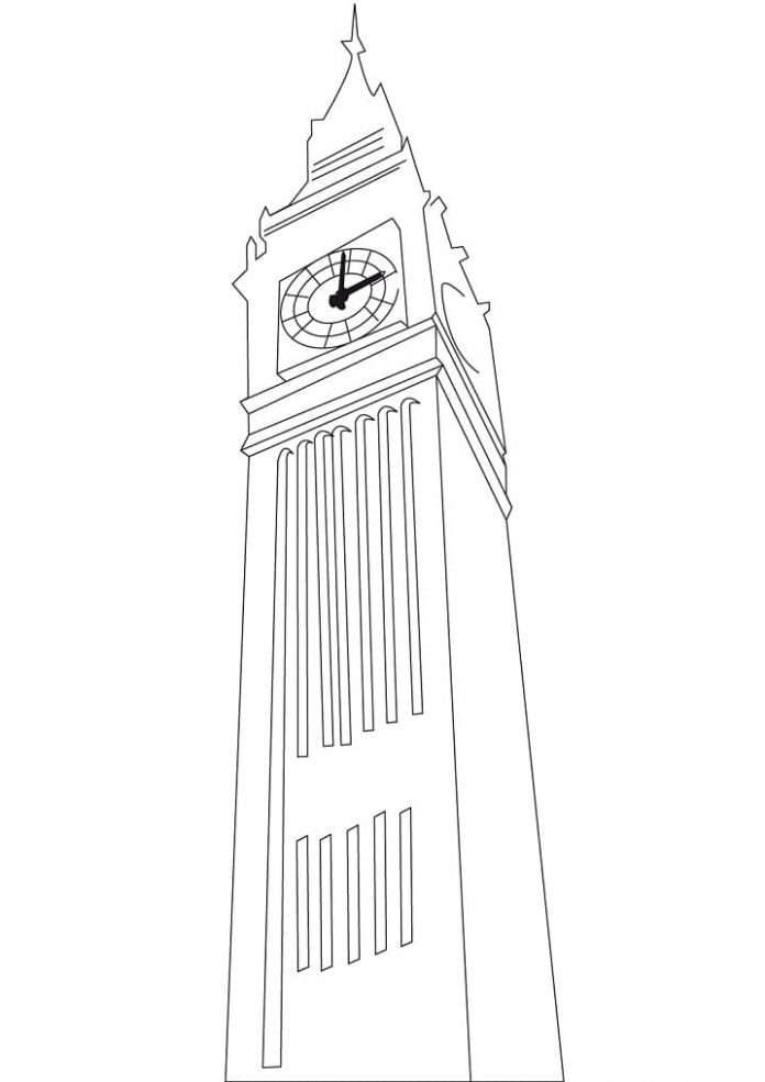 orologio Big Ben di Londra da colorare con stampa grande