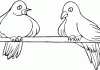 Coloring sheet of two birds on a ga?