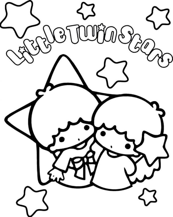 Coloring book of two little fairy tale characters