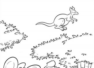 Färgblad för utskrift av barn från tecknade Little Einsteins som leker i skogen.