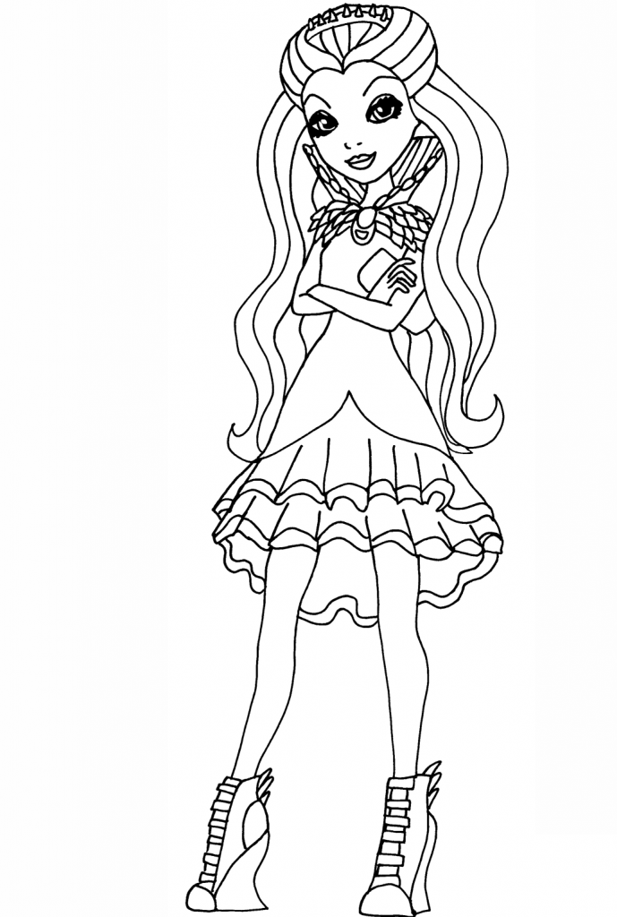 Coloring Book Girl from the fairy tale Ever After High to print and online