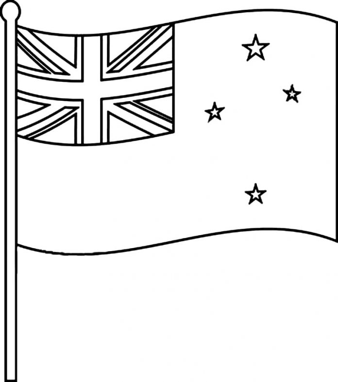 coloring page of the British flag